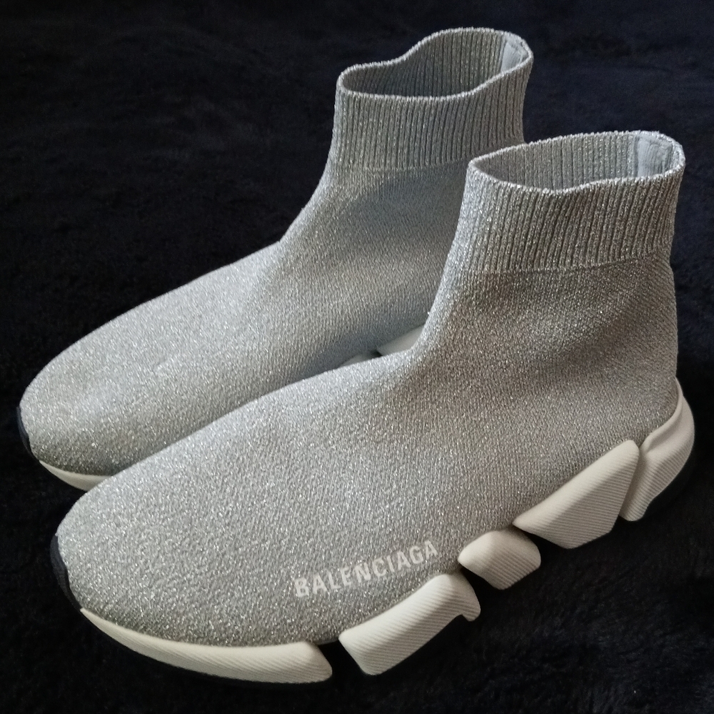 Balenciaga Speed 2.0 Sneakers Silver Size